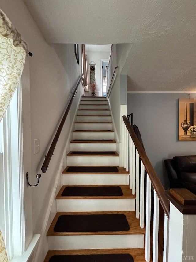 100 New Chapel Rd, Rustburg, VA 24588 - stairs featuring a textured ceiling