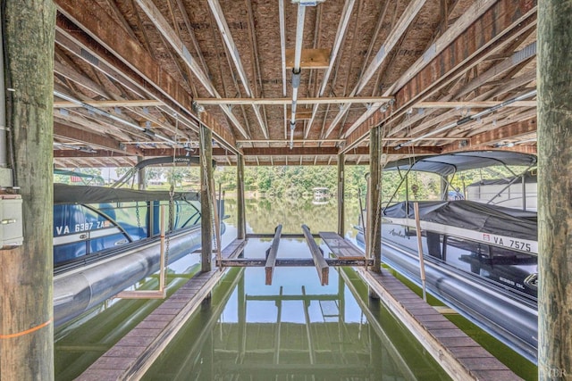 1066 Siesta Key Ct, Moneta, VA 24121 - dock area featuring boat lift and a water view