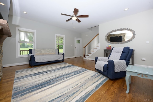 1032 Wiggington Rd, Lynchburg, VA 24502 - bedroom with wood finished floors, ceiling fan, and recessed lighting