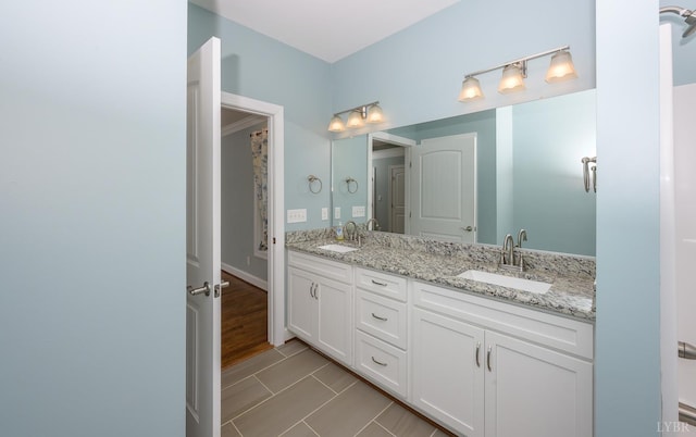 1032 Wiggington Rd, Lynchburg, VA 24502 - bathroom featuring double vanity and tile patterned flooring