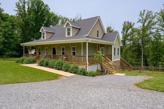 1032 Wiggington Rd, Lynchburg, VA 24502 - farmhouse with a porch, stairway, and roof with shingles