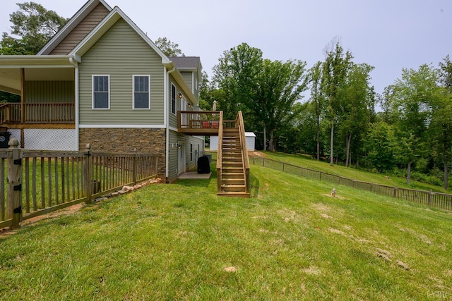 1032 Wiggington Rd, Lynchburg, VA 24502 - fenced backyard with stairs and a deck