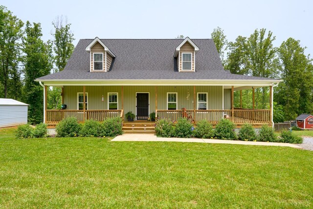 1032 Wiggington Rd, Lynchburg, VA 24502 - view of front of property featuring covered porch, a front yard, and a shingled roof