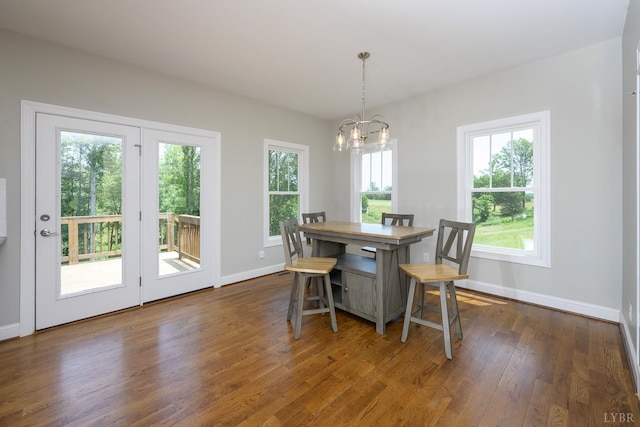 1032 Wiggington Rd, Lynchburg, VA 24502 - dining area featuring a chandelier and dark wood-type flooring