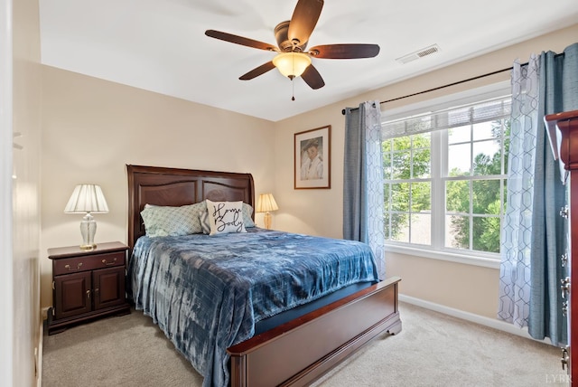 1810 Broadway St Unit 100, Lynchburg, VA 24501 - bedroom with light colored carpet, baseboards, and ceiling fan
