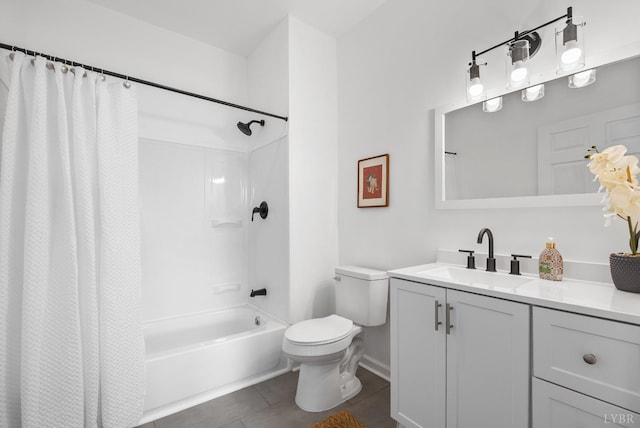 1004 Buchanan, Lynchburg, VA 24501 - bathroom with vanity, toilet, tile patterned flooring, and shower / bath combination with curtain