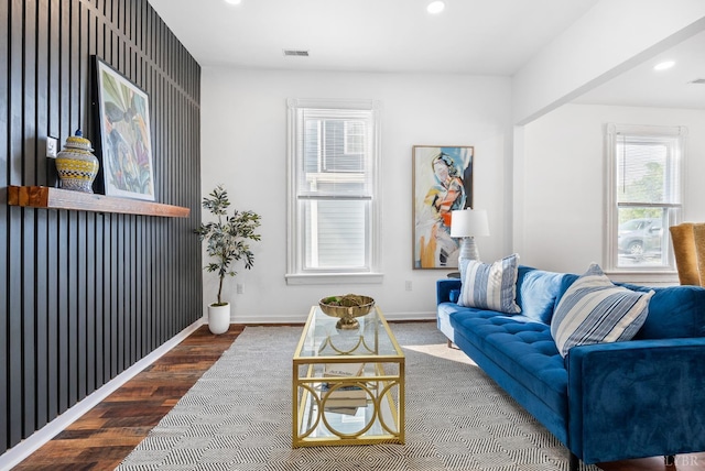 1004 Buchanan, Lynchburg, VA 24501 - living room featuring wood finished floors, recessed lighting, and baseboards
