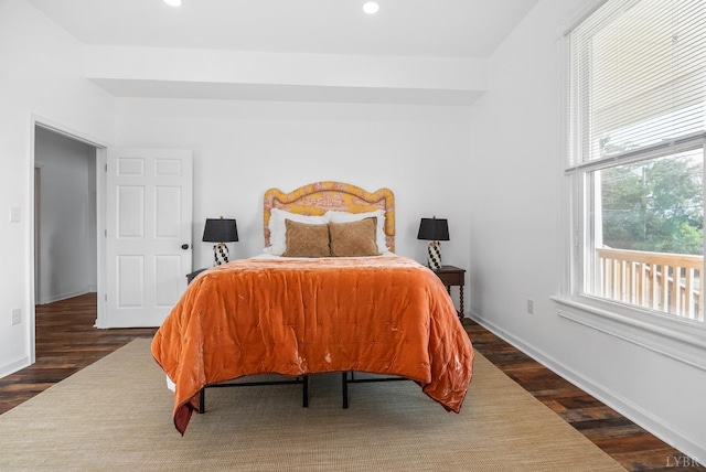 1004 Buchanan, Lynchburg, VA 24501 - bedroom with dark wood-style floors, recessed lighting, and baseboards