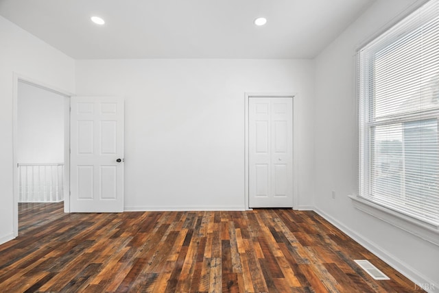 1004 Buchanan, Lynchburg, VA 24501 - spare room featuring dark wood finished floors, recessed lighting, and baseboards