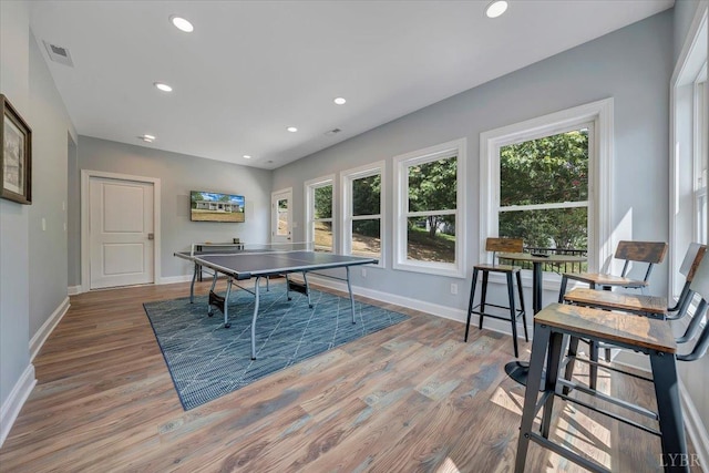 1620 Stripers Cove Rd, Goodview, VA 24095 - game room featuring wood finished floors, plenty of natural light, baseboards, and recessed lighting