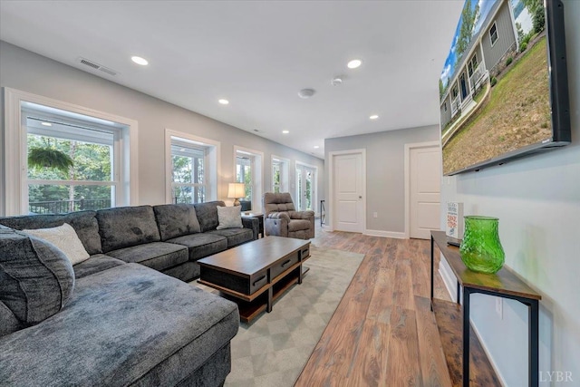 1620 Stripers Cove Rd, Goodview, VA 24095 - living area featuring light wood-style floors, recessed lighting, and baseboards