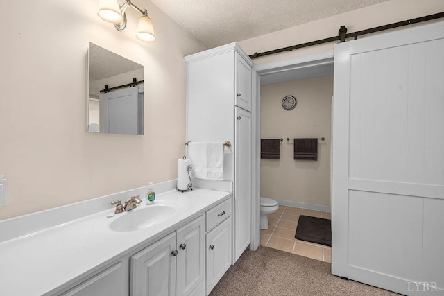 4710 Hummingbird Ln, Concord, VA 24538 - bathroom with vanity, toilet, tile patterned floors, and a textured ceiling