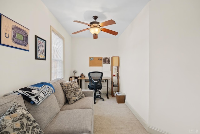 824 Wiggington Rd Unit 303, Lynchburg, VA 24502 - office with a ceiling fan, carpet floors, and baseboards