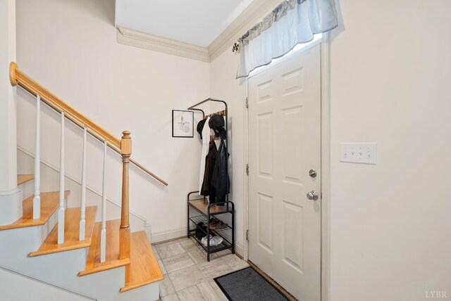 824 Wiggington Rd Unit 303, Lynchburg, VA 24502 - entryway with ornamental molding and stairs