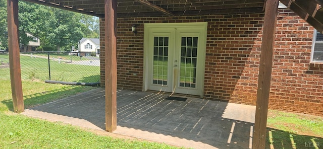 511 Bent Oak Ct, Lynchburg, VA 24502 - property entrance featuring french doors, a patio, and brick siding