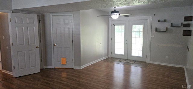 511 Bent Oak Ct, Lynchburg, VA 24502 - doorway with french doors, wood finished floors, and a ceiling fan