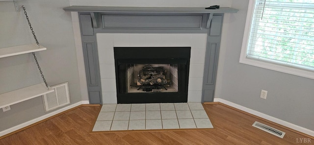 511 Bent Oak Ct, Lynchburg, VA 24502 - detailed view of wood finished floors and a tiled fireplace