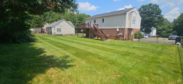 511 Bent Oak Ct, Lynchburg, VA 24502 - rear view of property featuring stairs, a deck, and brick siding