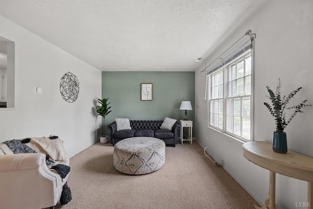 403 W Cadbury Dr, Lynchburg, VA 24502 - living area with carpet floors, baseboards, and a textured ceiling