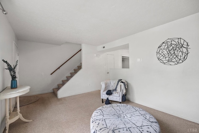 403 W Cadbury Dr, Lynchburg, VA 24502 - sitting room with carpet, stairway, and baseboards