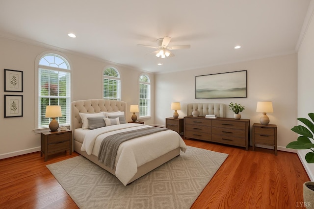 103 Waterton Dr, Lynchburg, VA 24503 - bedroom featuring crown molding, light wood finished floors, recessed lighting, and a ceiling fan