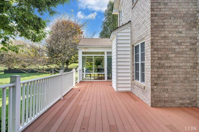 1061 Cedar Sky Ct, Forest, VA 24551 - deck with a sunroom