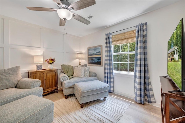 1369 Timberlake Dr, Lynchburg, VA 24502 - living room featuring light wood finished floors and ceiling fan