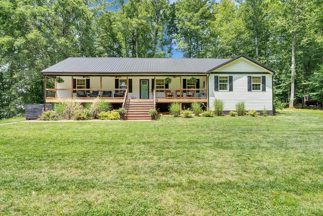1369 Timberlake Dr, Lynchburg, VA 24502 - single story home featuring a porch, a front lawn, and stairs