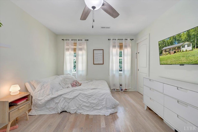 1369 Timberlake Dr, Lynchburg, VA 24502 - bedroom with light wood-type flooring and a ceiling fan