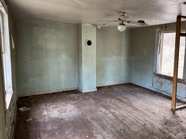 5698 Rockfish River Rd, Schuyler, VA 22969 - spare room featuring ceiling fan and wood-type flooring