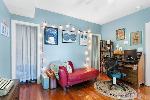 1801 Floyd St, Lynchburg, VA 24501 - home office with wood-type flooring and a ceiling fan