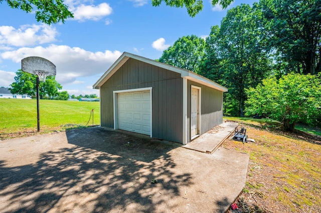 206 Huffmond St, Gretna, VA 24557 - detached garage with concrete driveway