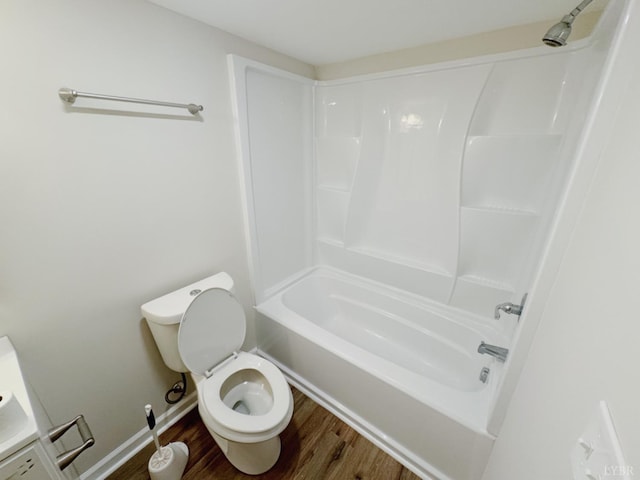 202 Bryant Rd, Lynchburg, VA 24502 - full bath featuring wood finished floors, toilet, and shower / bath combination