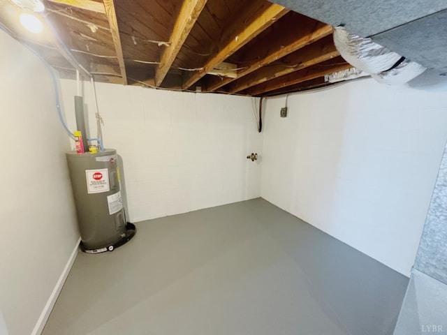 202 Bryant Rd, Lynchburg, VA 24502 - unfinished below grade area featuring electric water heater