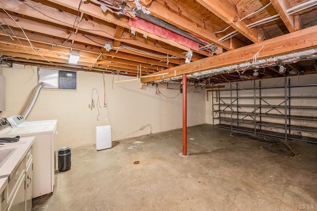 2207 Indian Hill Rd, Lynchburg, VA 24503 - unfinished basement featuring washing machine and clothes dryer