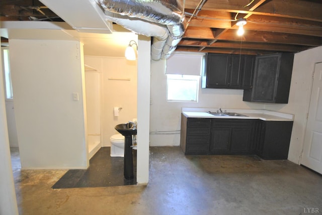 112 Half Moon Ln, Rustburg, VA 24588 - below grade area with a sink