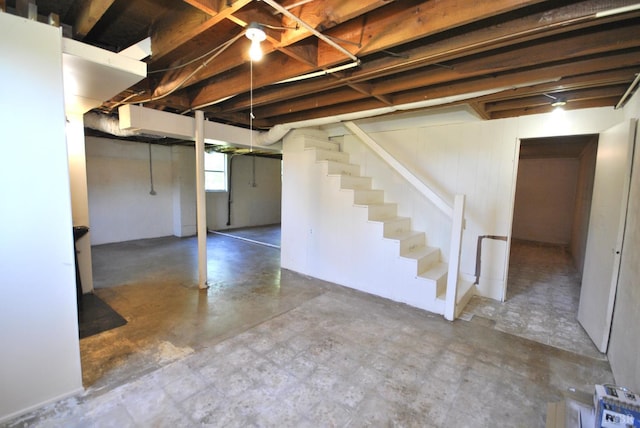 112 Half Moon Ln, Rustburg, VA 24588 - below grade area featuring stairway