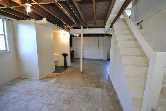 112 Half Moon Ln, Rustburg, VA 24588 - below grade area featuring stairs