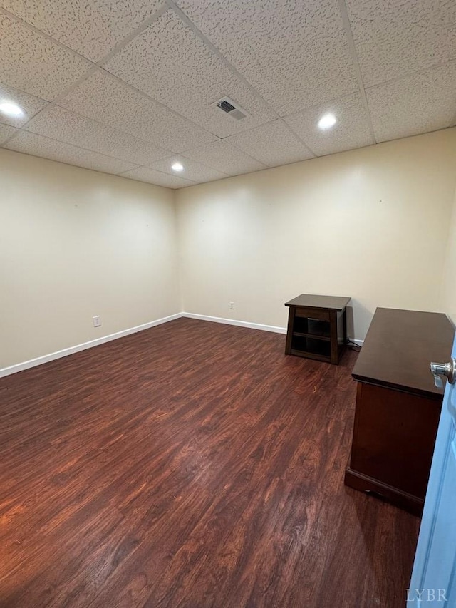 8 Northgate Ct, Lynch Station, VA 24571 - finished below grade area featuring dark wood finished floors, a drop ceiling, and recessed lighting