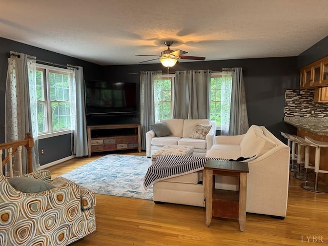 8 Northgate Ct, Lynch Station, VA 24571 - living area featuring ceiling fan, a textured ceiling, and light wood-type flooring