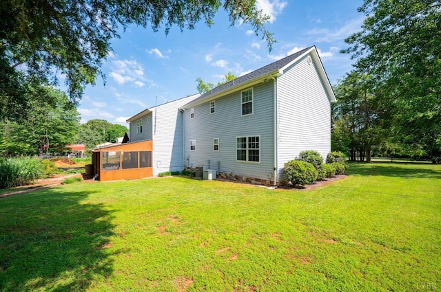 1168 Macon Loop, Lynchburg, VA 24503 - rear view of house featuring a sunroom and a yard