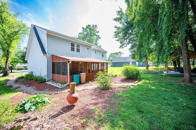 1168 Macon Loop, Lynchburg, VA 24503 - rear view of property with a sunroom and a yard