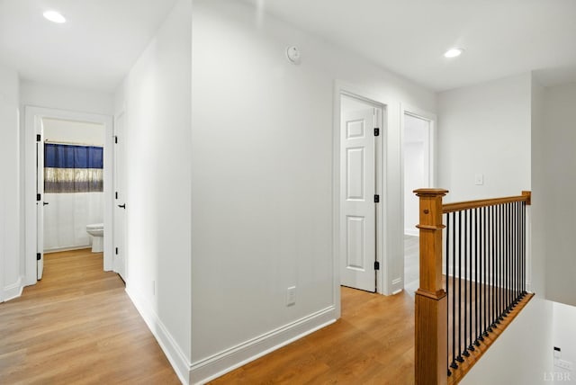 1036 Brownstone Dr, Forest, VA 24551 - corridor featuring an upstairs landing, light wood finished floors, and recessed lighting