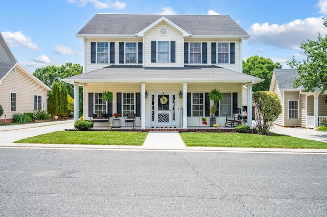 116 Wyndsong Pl, Lynchburg, VA 24502 - colonial home featuring covered porch and a front lawn