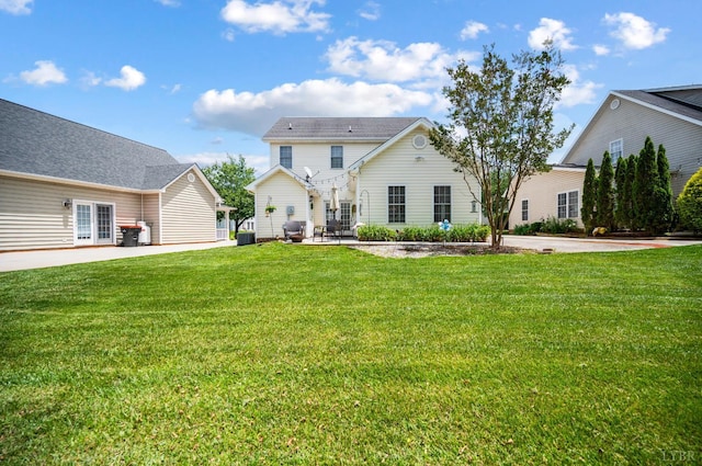 116 Wyndsong Pl, Lynchburg, VA 24502 - back of property with french doors, a patio area, and a yard