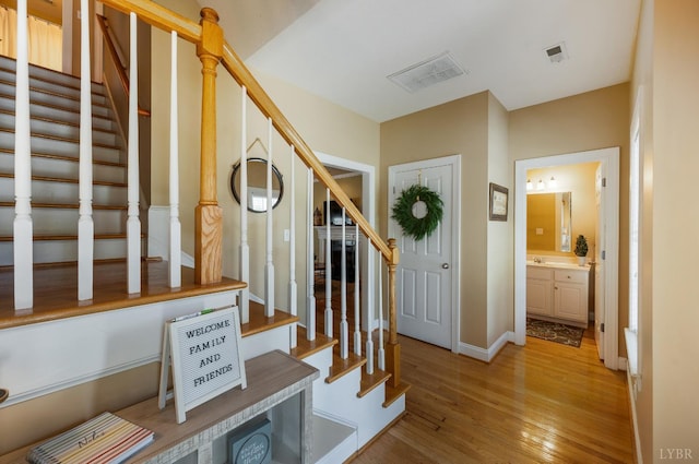 116 Wyndsong Pl, Lynchburg, VA 24502 - entryway with stairway and light wood-style flooring