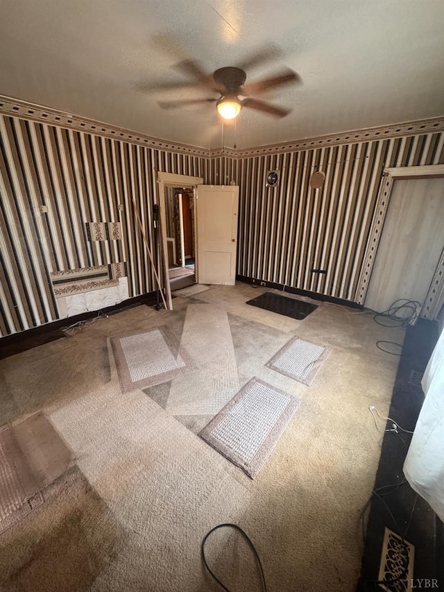 512 Polk St, Lynchburg, VA 24504 - foyer entrance with a ceiling fan and carpet