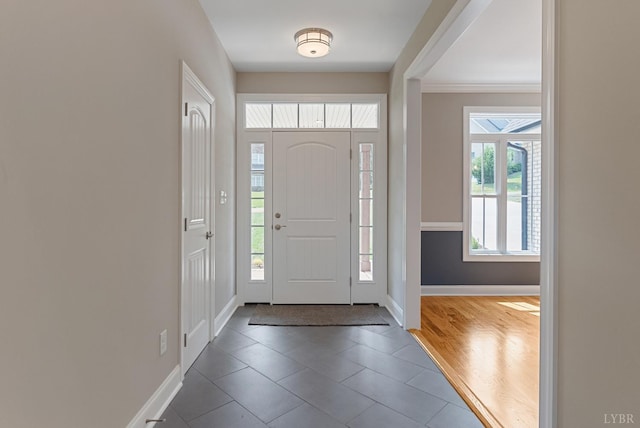 1290 Ivy Creek Dr, Forest, VA 24551 - tiled entryway with baseboards and crown molding