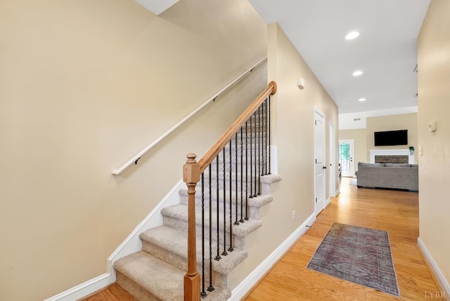403 Cornerstone St, Lynchburg, VA 24502 - stairway featuring wood finished floors and recessed lighting