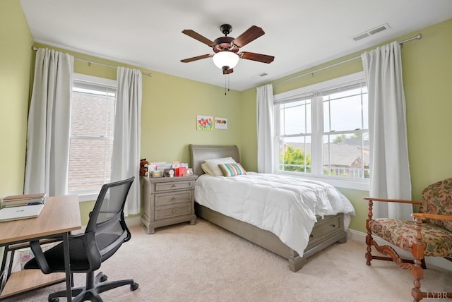 403 Cornerstone St, Lynchburg, VA 24502 - bedroom with a desk, light carpet, and ceiling fan